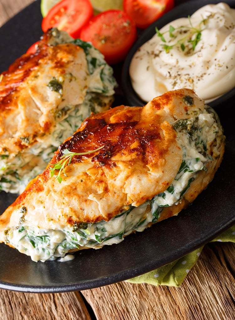 Air Fryer Spinach and Feta Cheese Stuffed Chicken Breast Air fryer